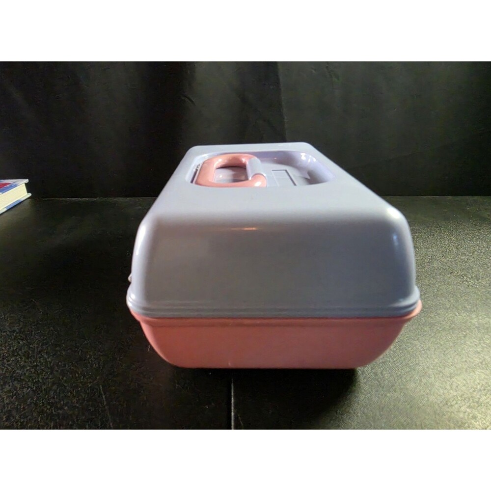 Caboodles Pink Gray Makeup Train Case Organizer Mirror Cosmetic Storage Box - Picture 6 of 7